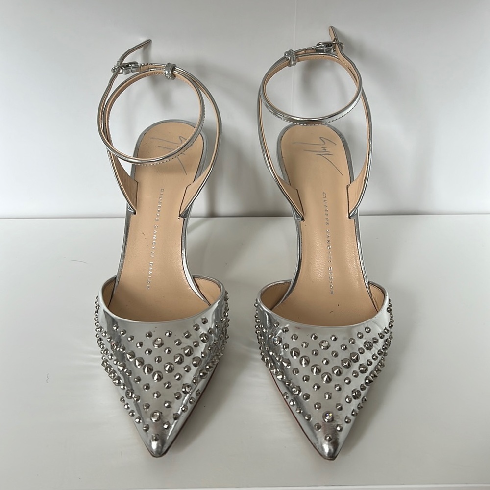 Giuseppe Zanotti silver heels 37